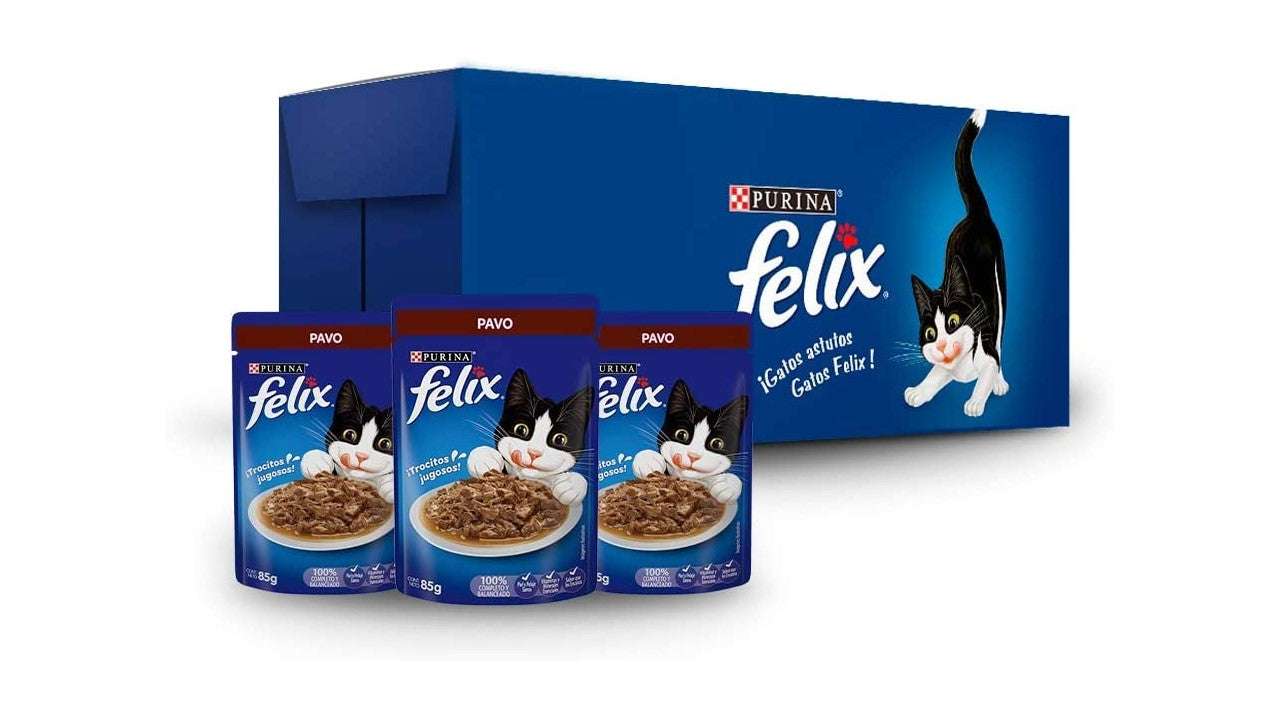Paquete de 24 sobres felix Pavo 85 gr