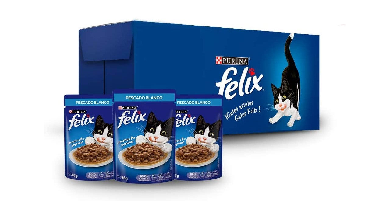 Paquete de 24 sobres felix Pescado blanco 85 gr