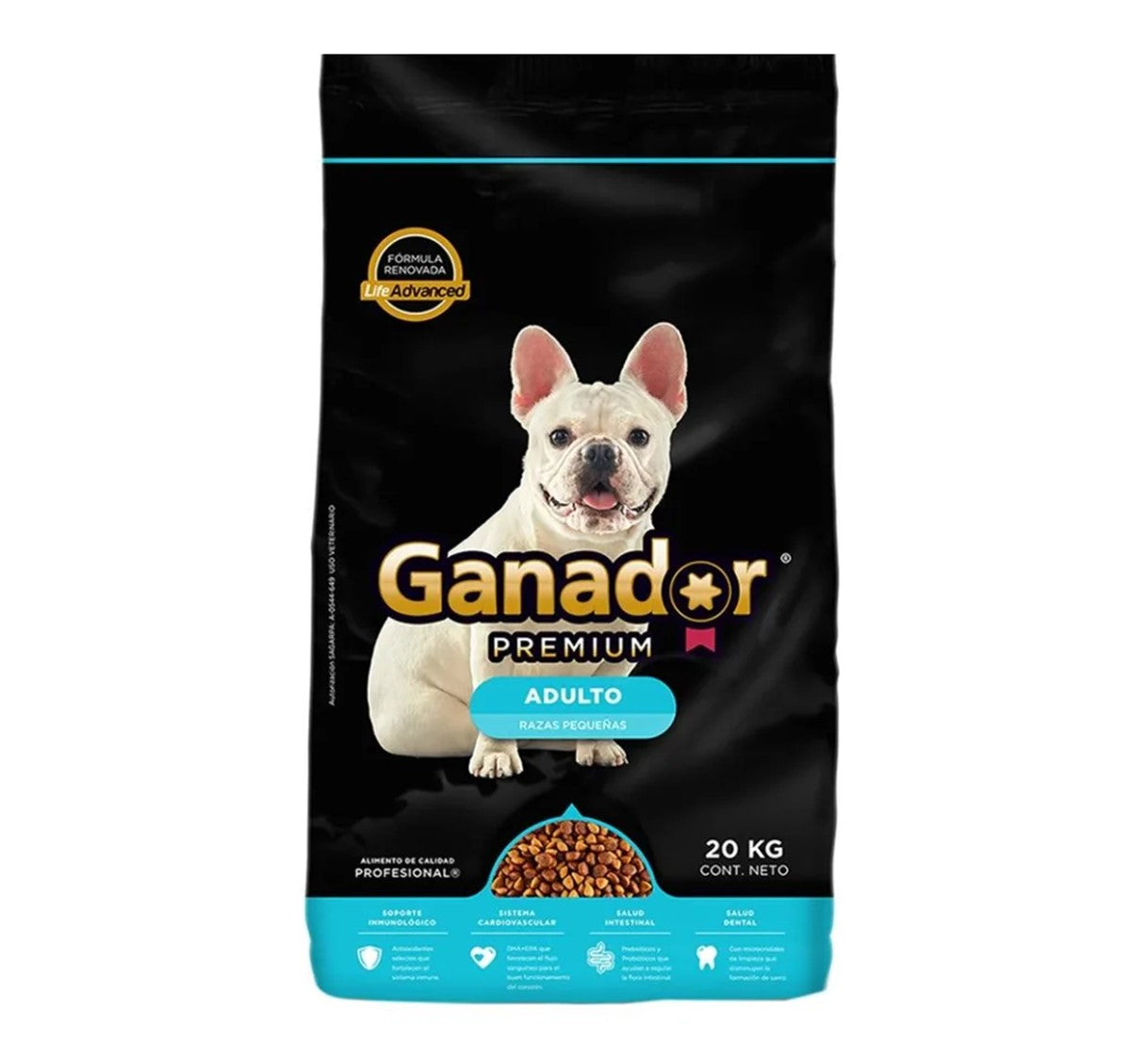 Alimento perro seco Ganador premium adulto razas minis y pequeñas 20 kg (azul)