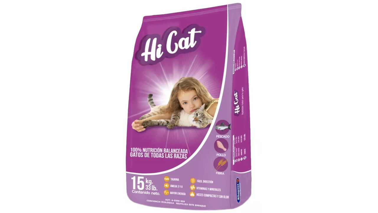 Alimento seco felino Hi cat 15 kg gato