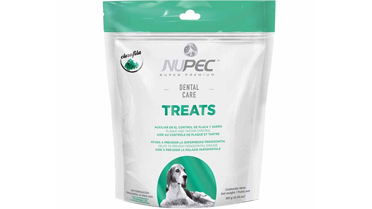 Paquete con 5 Nupec dental care treats premios 180 gr