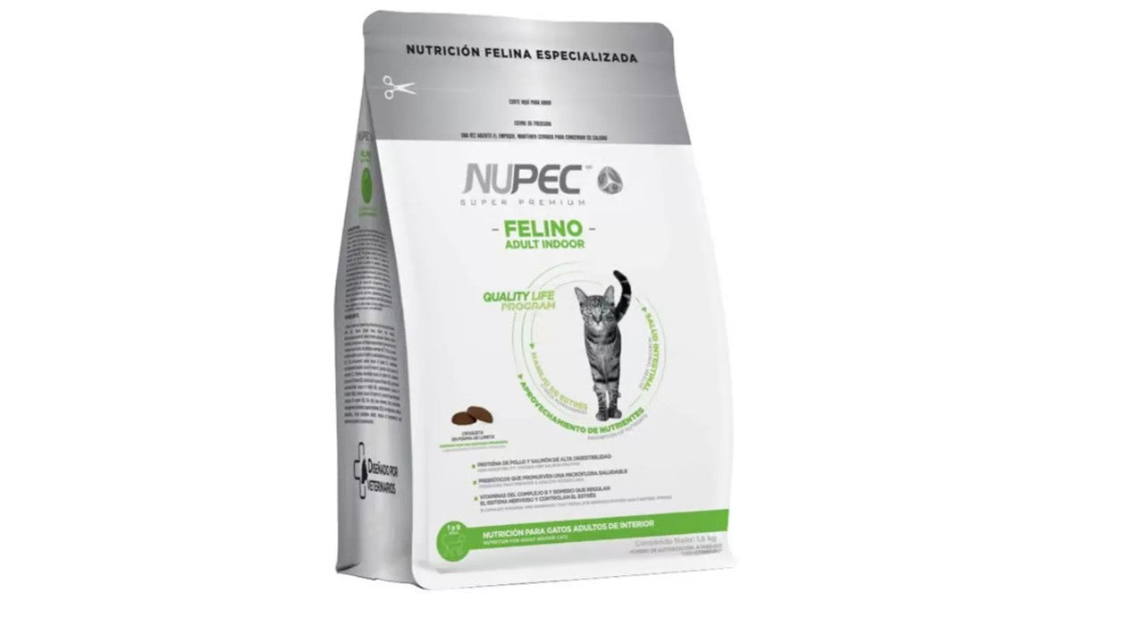 Alimento seco Nupec felino indoor para gato adulto