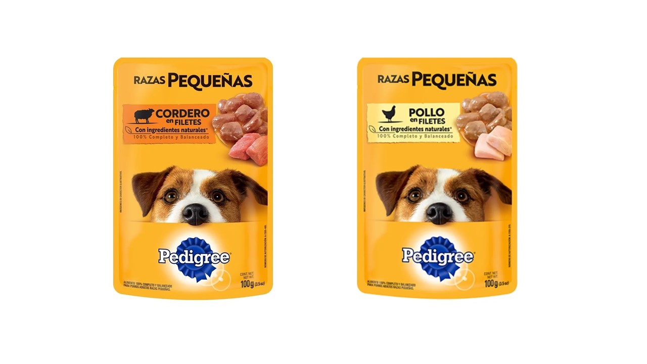Alimento perro húmedo Paquete de 12 sobres pedigree razas pequeñas sabores mixtos 100 gr