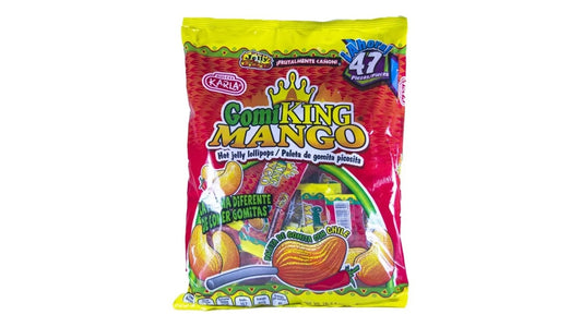 Paleta de gomita picosa Gomiking mango 47 pzas 611 gr