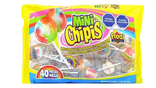Paleta mini chipis arcoiris fradi 40 pzas 400 gr