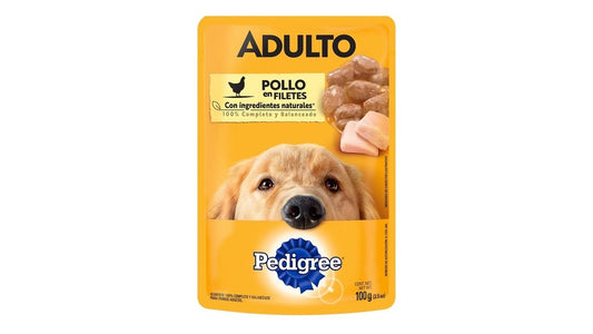 Paquete de 12 sobres pedigree adulto pollo en filetes 100 gr