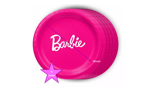 Paquete con 6 Platos pastelero Barbie original