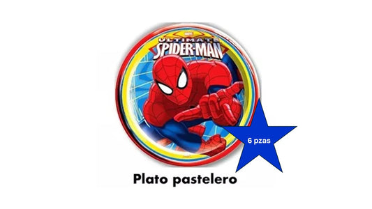 Paquete con 6 platos pastelero Spiderman clasico original