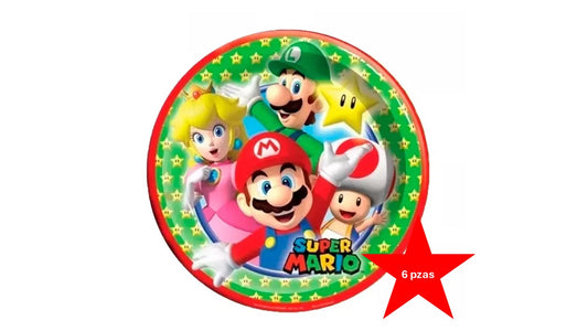 Paquete de 6 Platos pasteleros Super Mario original