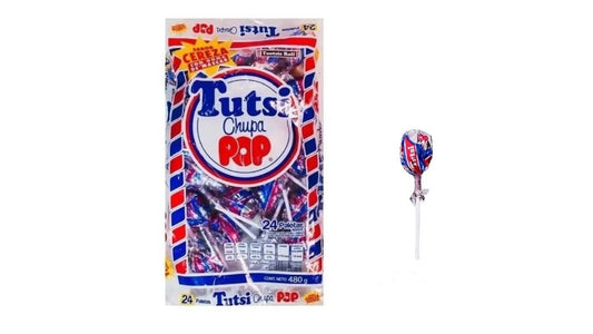 Tutsi pop cereza 24 pzas 480 gr